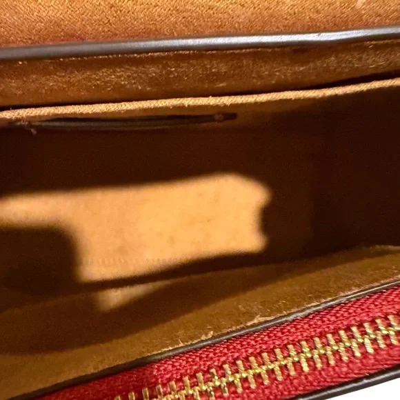 Coach Morgan Top handle Red Embossed Satchel with crossbody strap. NWT - Picture 7 of 13